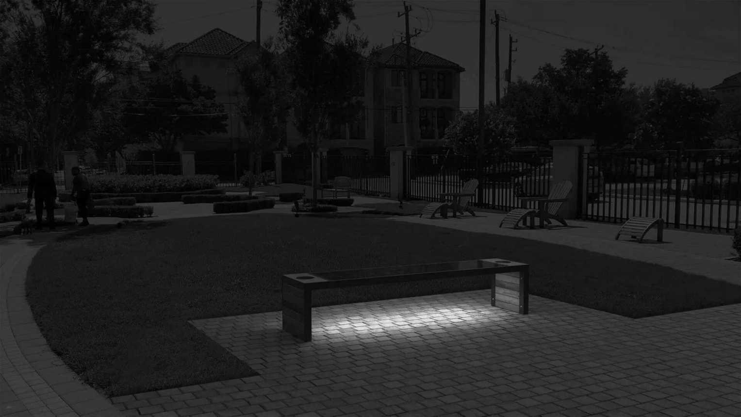 Smart bus shelter at night