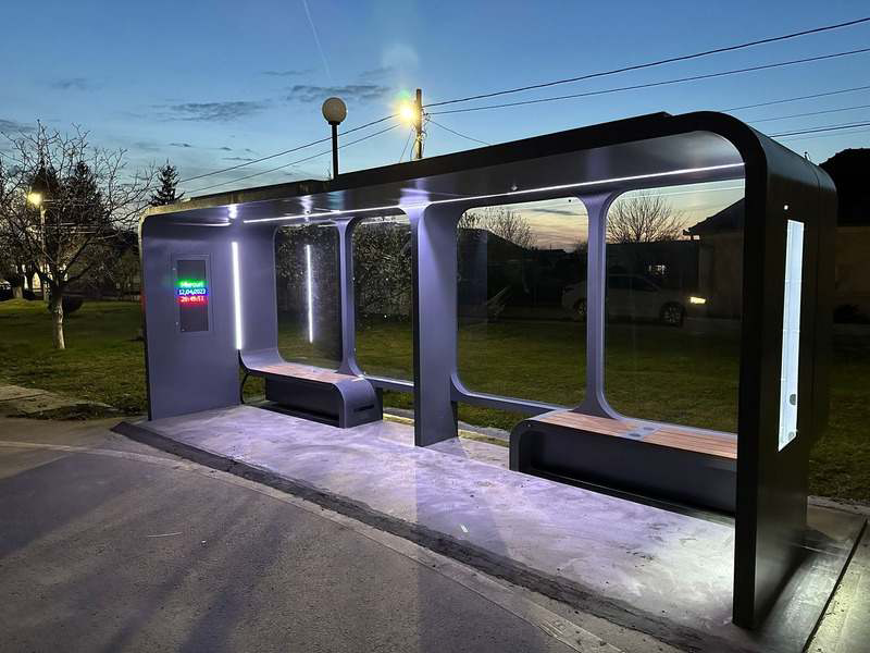 Solar smart bus shelter